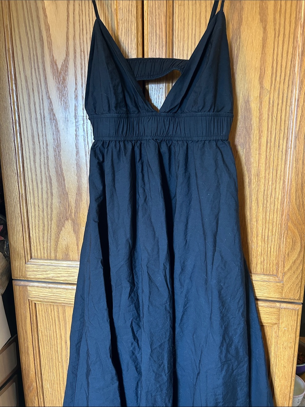 Babaton Black Backless V-Neck Maxi Dress
